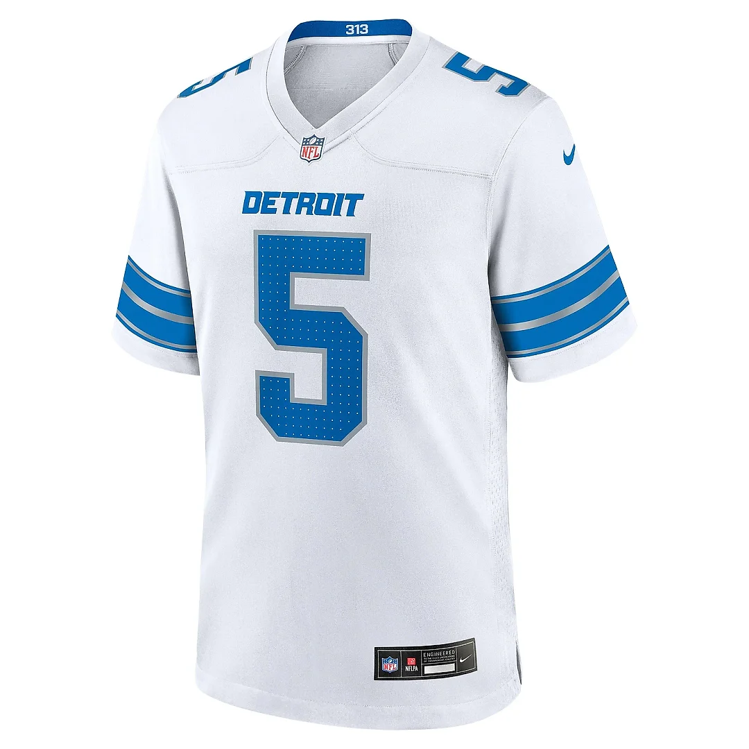 Zennovawear Men's Detroit Lions David Montgomery White Game Jersey