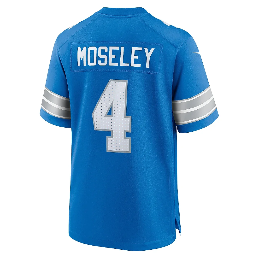 Zennovawear Men's Detroit Lions Emmanuel Moseley Blue Team Game Jersey