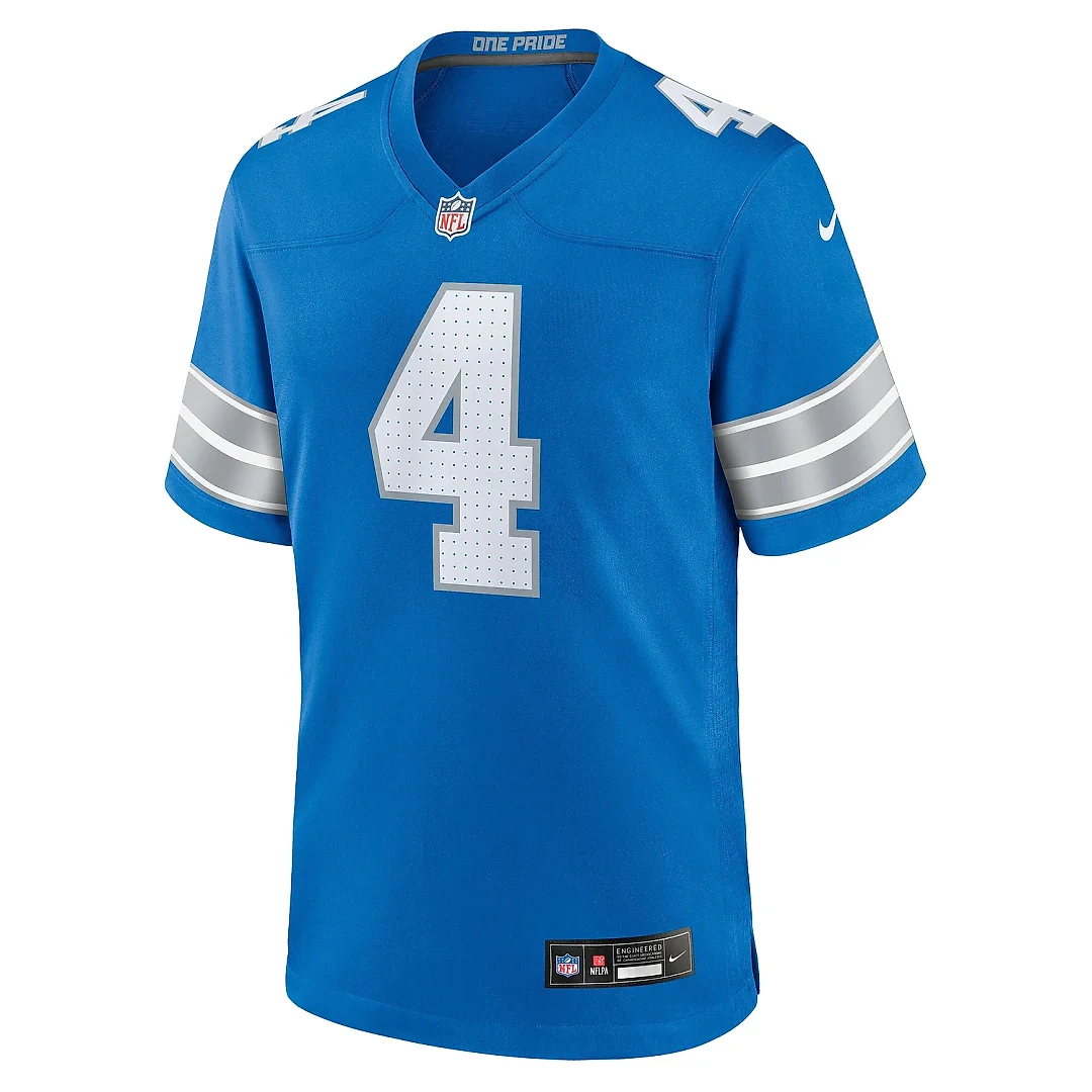 Zennovawear Men's Detroit Lions Emmanuel Moseley Blue Team Game Jersey