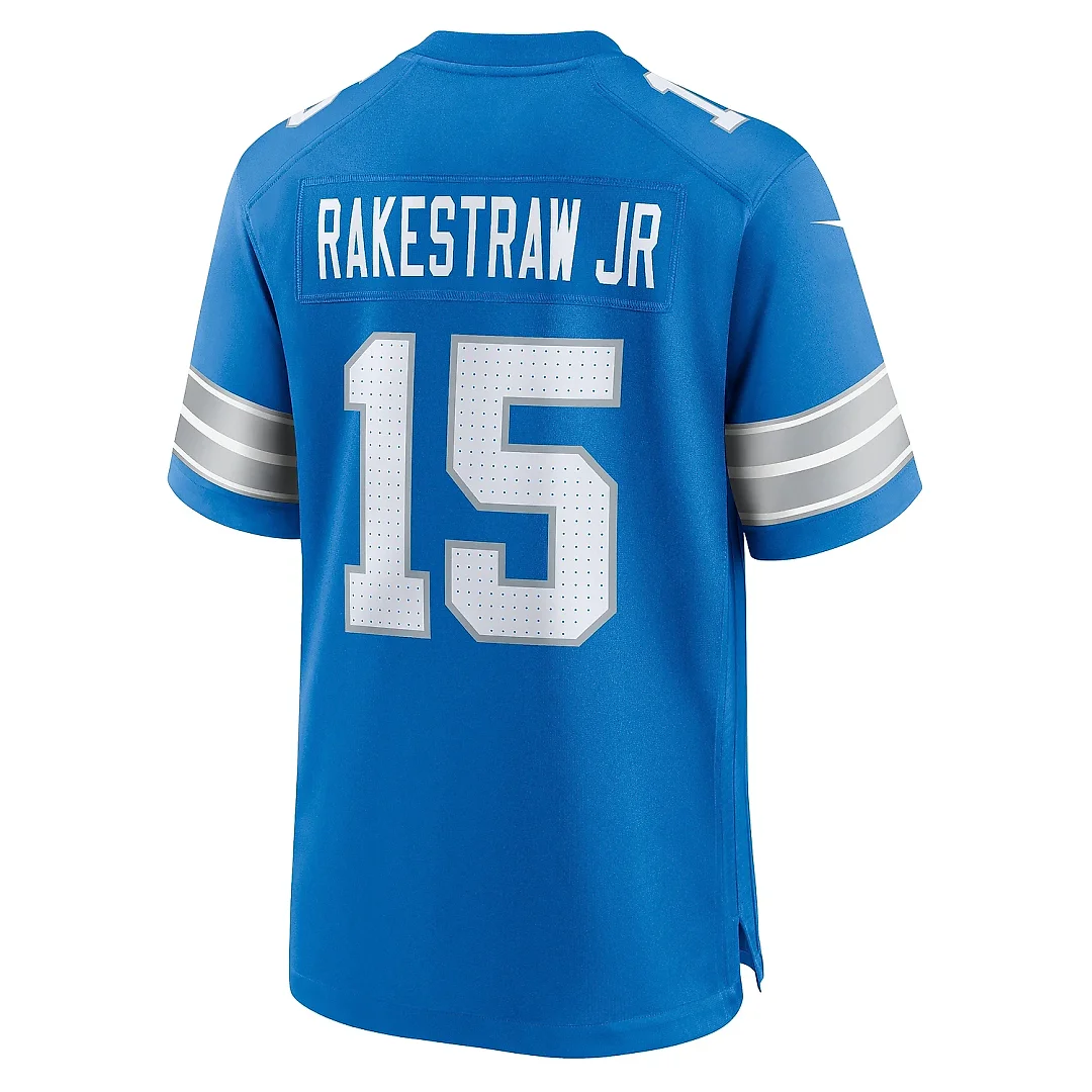 Zennovawear Men's Detroit Lions Ennis Rakestraw Jr. Blue Team Game Jersey
