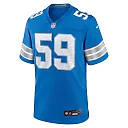 Zennovawear Men's Detroit Lions Giovanni Manu Blue Team Game Jersey