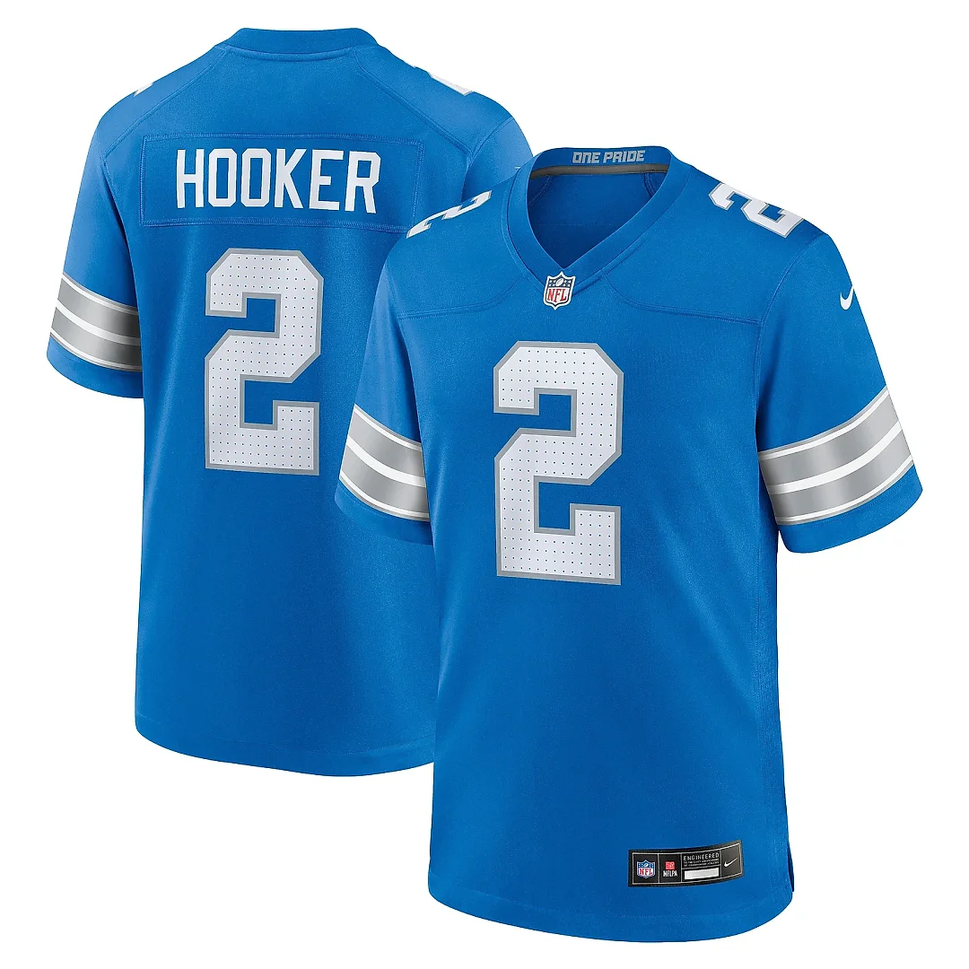 Zennovawear Men's Detroit Lions Hendon Hooker Blue Team Game Jersey