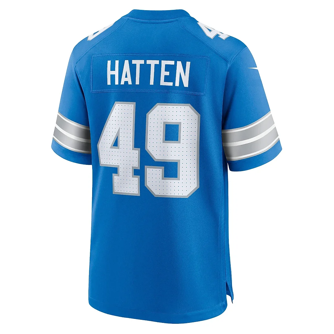 Zennovawear Men's Detroit Lions Hogan Hatten Blue Game Jersey