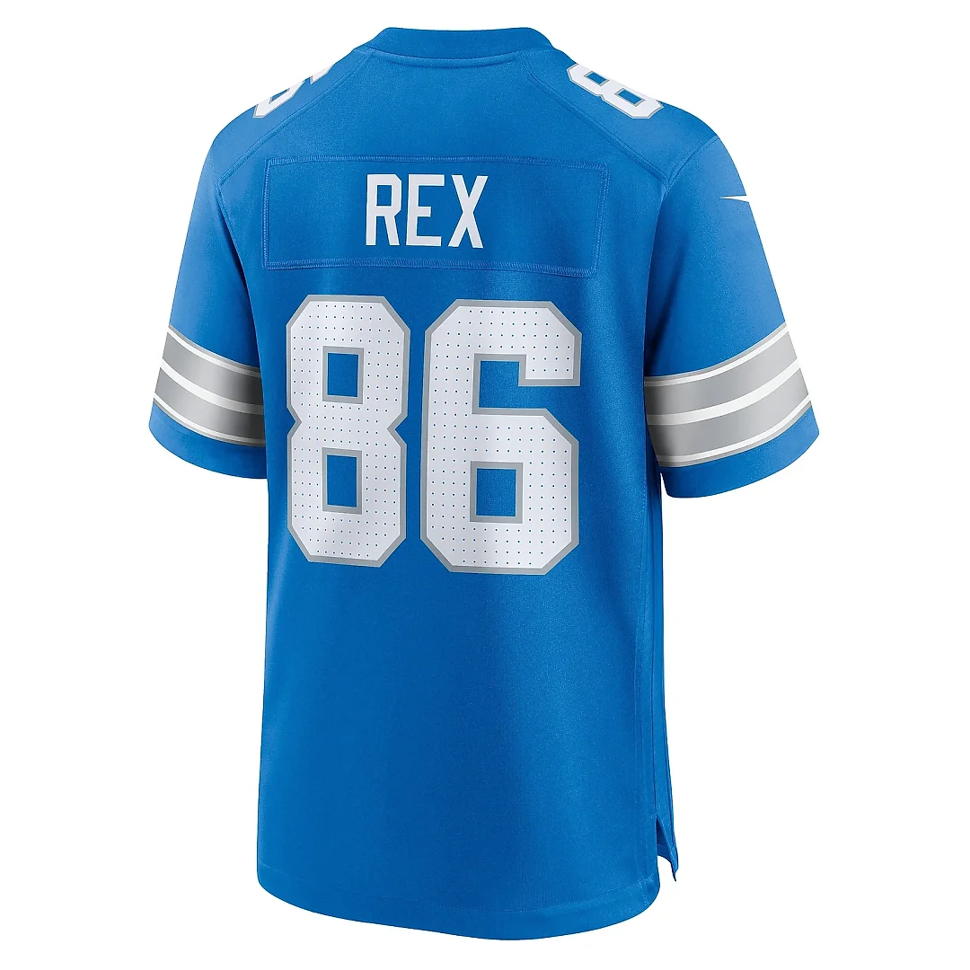 Zennovawear Men's Detroit Lions Isaac Rex Blue Game Jersey
