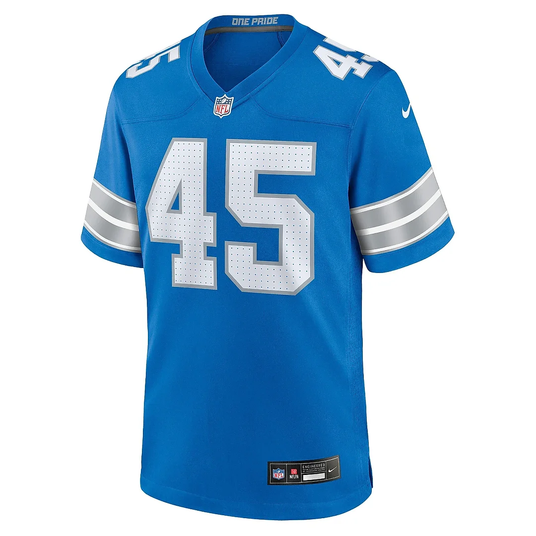 Zennovawear Men's Detroit Lions Isaac Ukwu Blue Game Jersey
