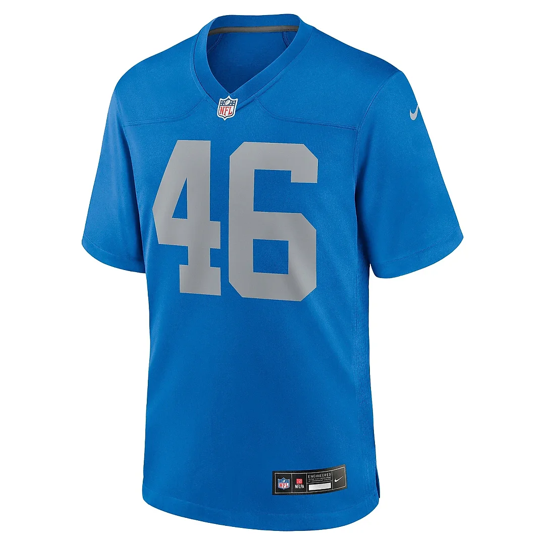 Zennovawear Men's Detroit Lions Jack Campbell Blue Alternate Game Jersey