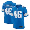 Zennovawear Men's Detroit Lions Jack Campbell Blue Game Jersey