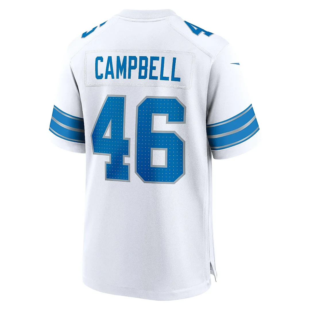 Zennovawear Men's Detroit Lions Jack Campbell White White Game Jersey
