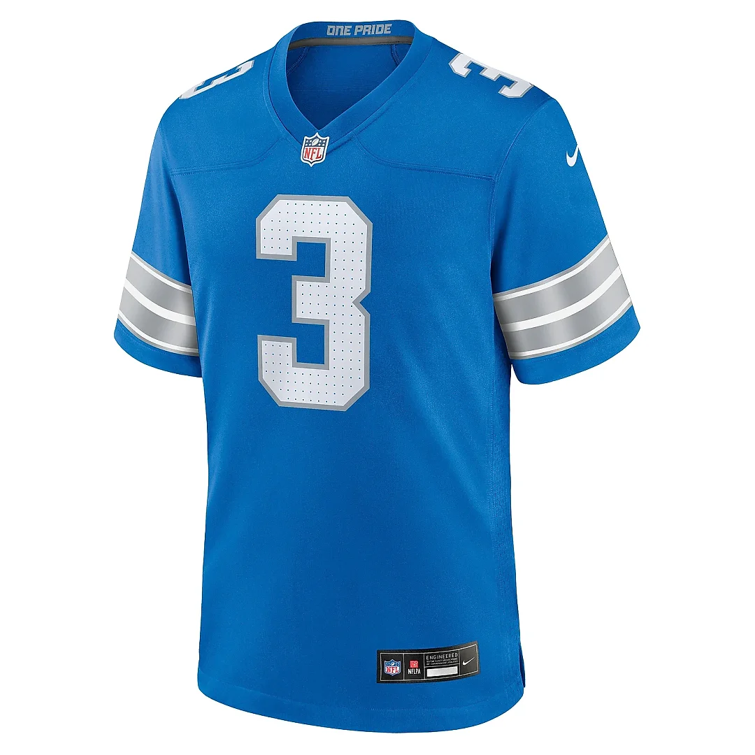 Zennovawear Men's Detroit Lions Jack Fox Blue Team Game Jersey