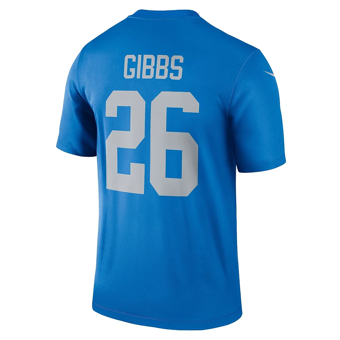 Zennovawear Men's Detroit Lions Jahmyr Gibbs Blue Alternate Legend Player Performance Top