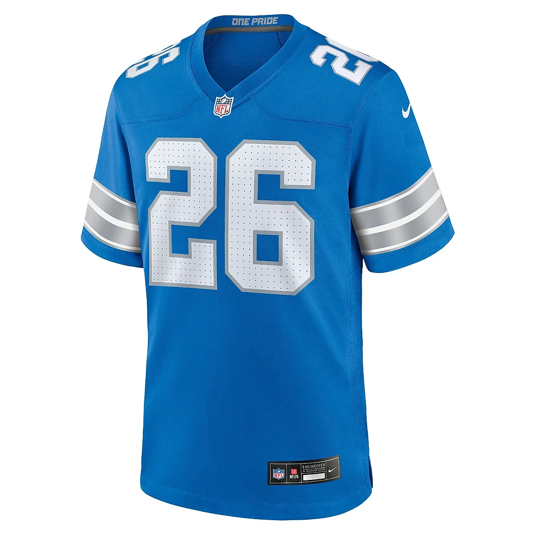 Zennovawear Men's Detroit Lions Jahmyr Gibbs Blue Game Jersey