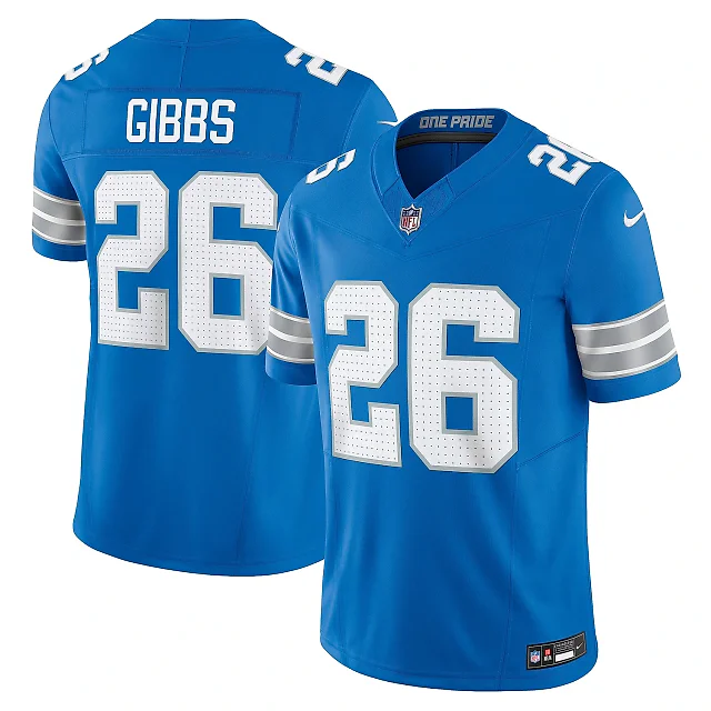 Zennovawear Men's Detroit Lions Jahmyr Gibbs Blue Vapor F.U.S.E. Limited Jersey