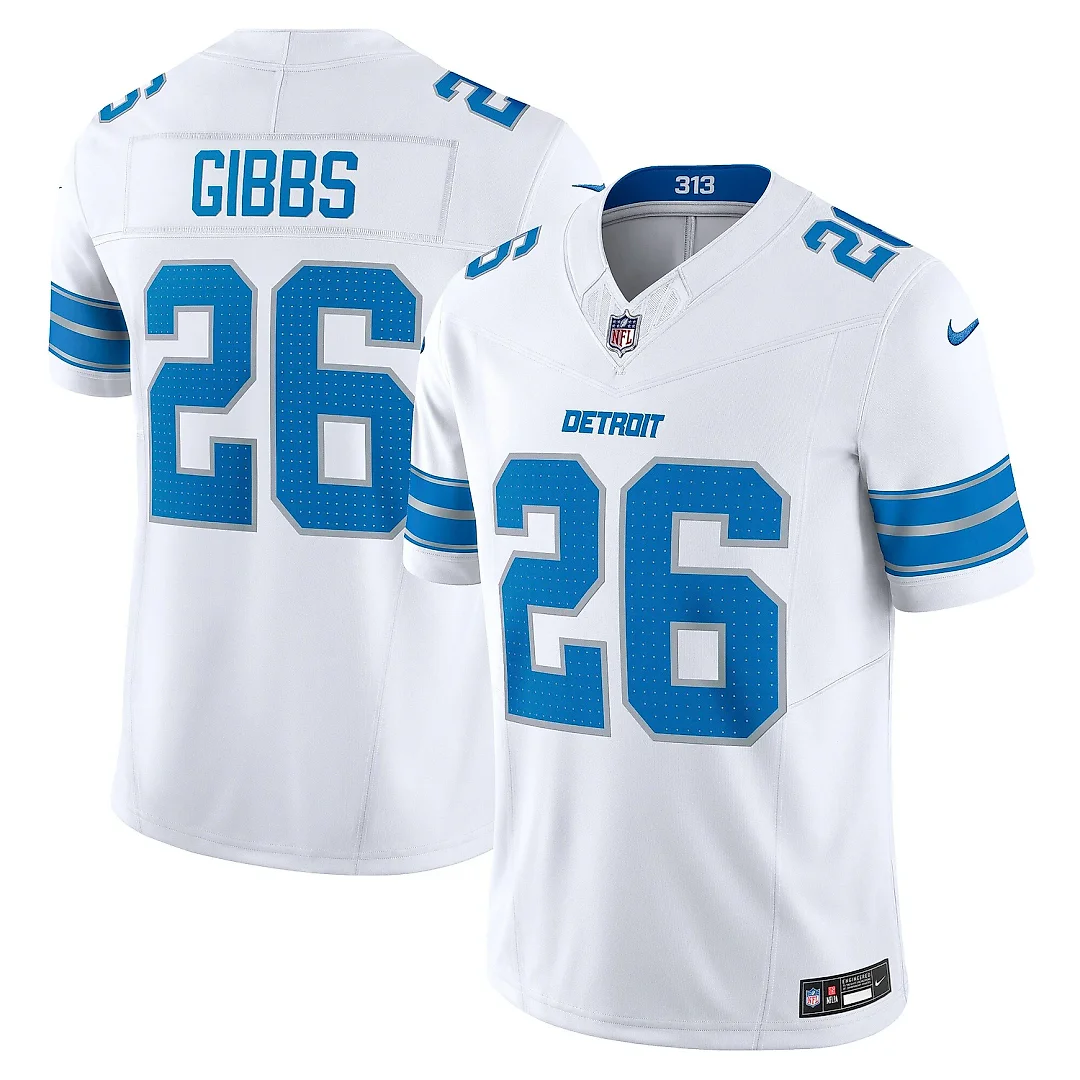 Zennovawear Men's Detroit Lions Jahmyr Gibbs White Vapor F.U.S.E. Limited Jersey