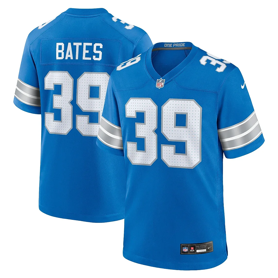 Zennovawear Men's Detroit Lions Jake Bates Blue Team Game Jersey