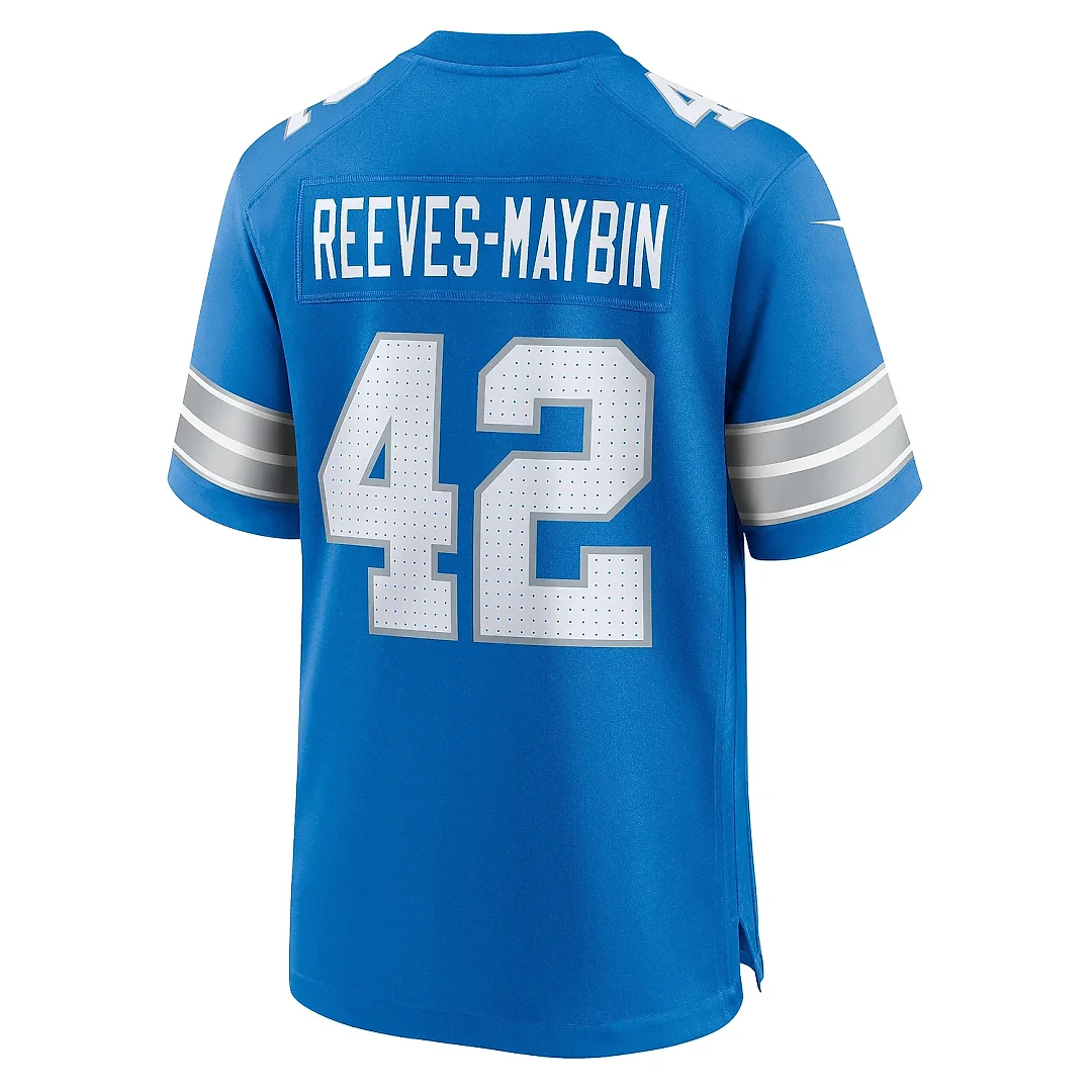 Zennovawear Men's Detroit Lions Jalen Reeves-Maybin Blue Team Game Jersey