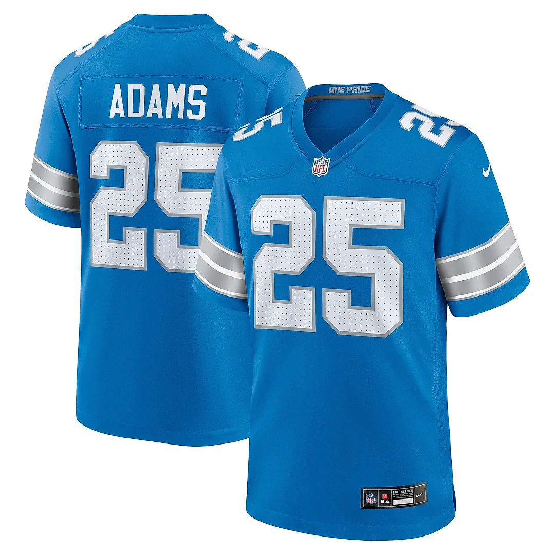 Zennovawear Men's Detroit Lions Jamal Adams Blue Team Game Jersey