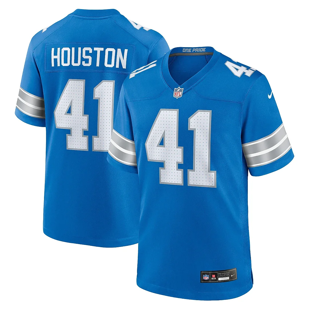 Zennovawear Men's Detroit Lions James Houston Blue Team Game Jersey