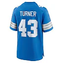 Zennovawear Men's Detroit Lions James Turner Blue Game Jersey