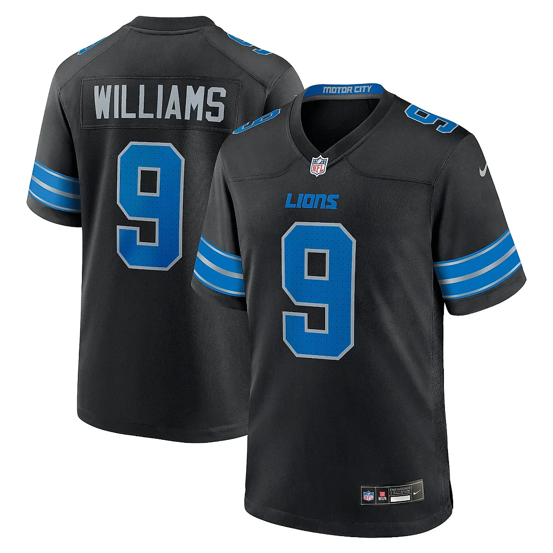 Zennovawear Men's Detroit Lions Jameson Williams Black 2nd Alternate Game Jersey