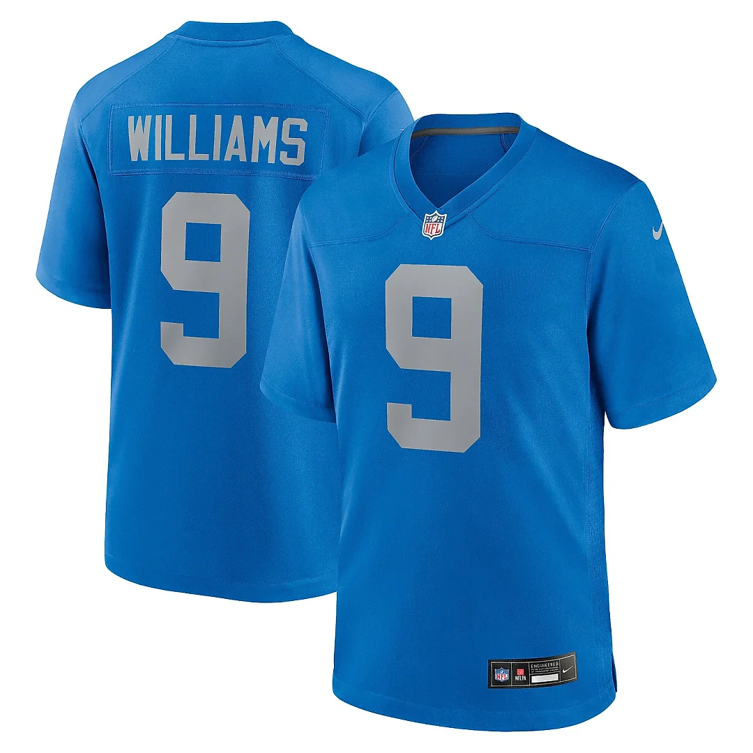 Zennovawear Men's Detroit Lions Jameson Williams Blue Alternate Game Jersey