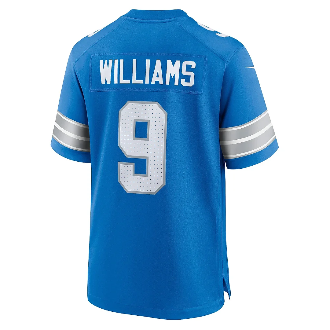 Zennovawear Men's Detroit Lions Jameson Williams Blue Game Jersey