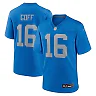 Zennovawear Men's Detroit Lions Jared Goff Blue Alternate Game Jersey