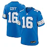 Zennovawear Men's Detroit Lions Jared Goff Blue Game Jersey