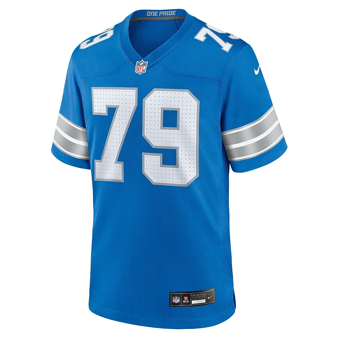 Zennovawear Men's Detroit Lions John Cominsky Blue Team Game Jersey