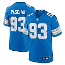 Zennovawear Men's Detroit Lions Josh Paschal Blue Team Game Jersey