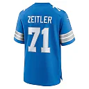 Zennovawear Men's Detroit Lions Kevin Zeitler Blue Game Jersey