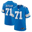 Zennovawear Men's Detroit Lions Kevin Zeitler Blue Game Jersey
