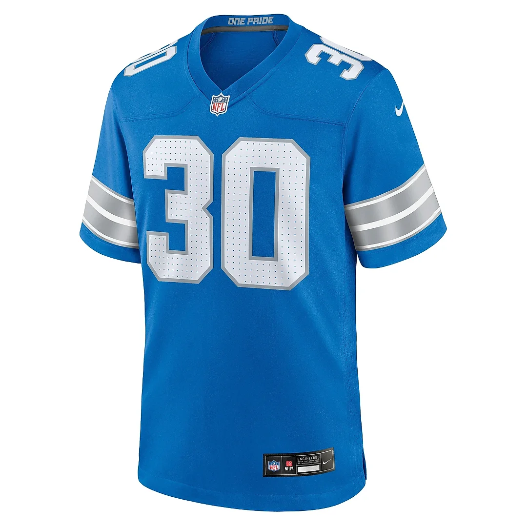Zennovawear Men's Detroit Lions Khalil Dorsey Blue Team Game Jersey