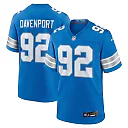 Zennovawear Men's Detroit Lions Marcus Davenport Blue Team Game Jersey