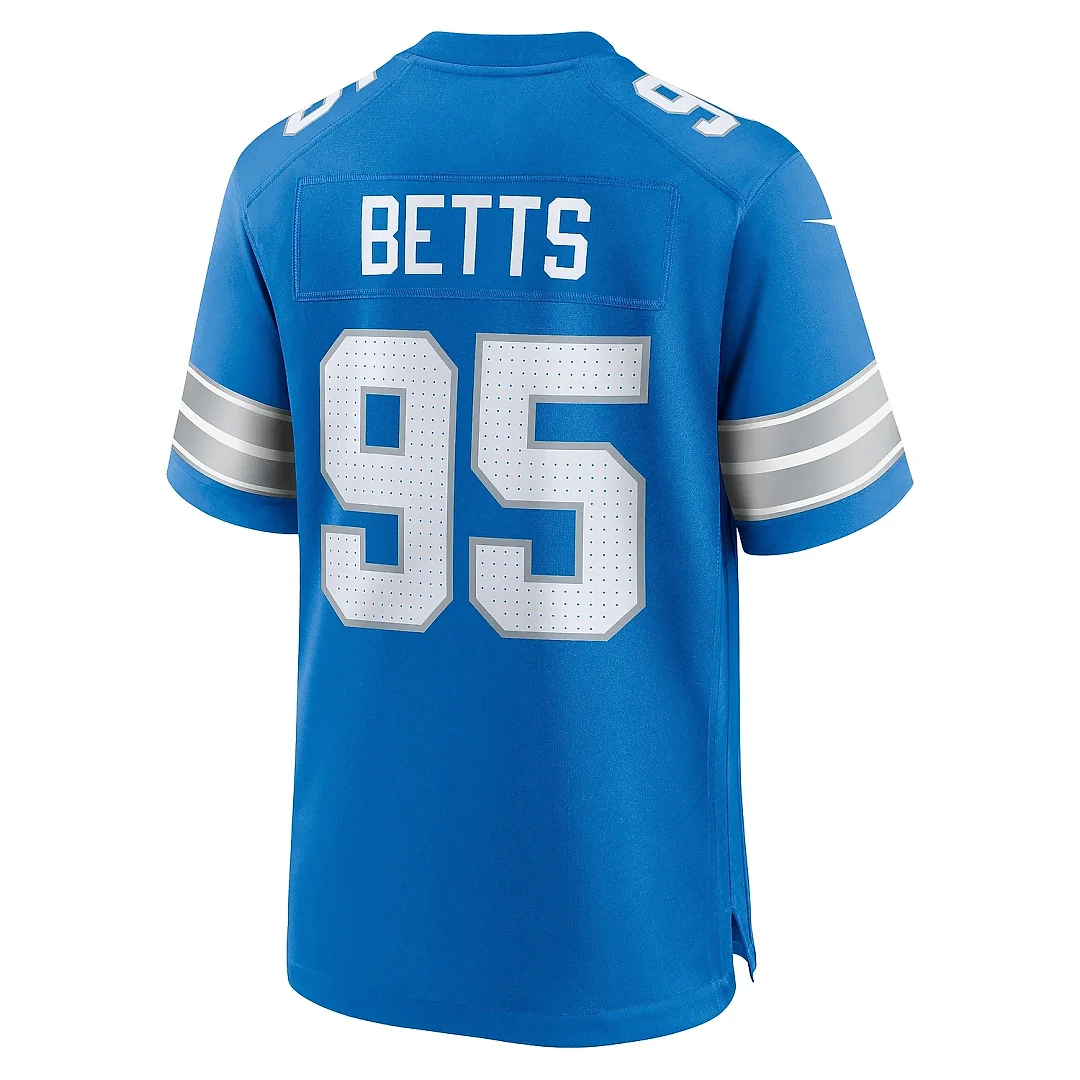 Zennovawear Men's Detroit Lions Mathieu Betts Blue Game Jersey