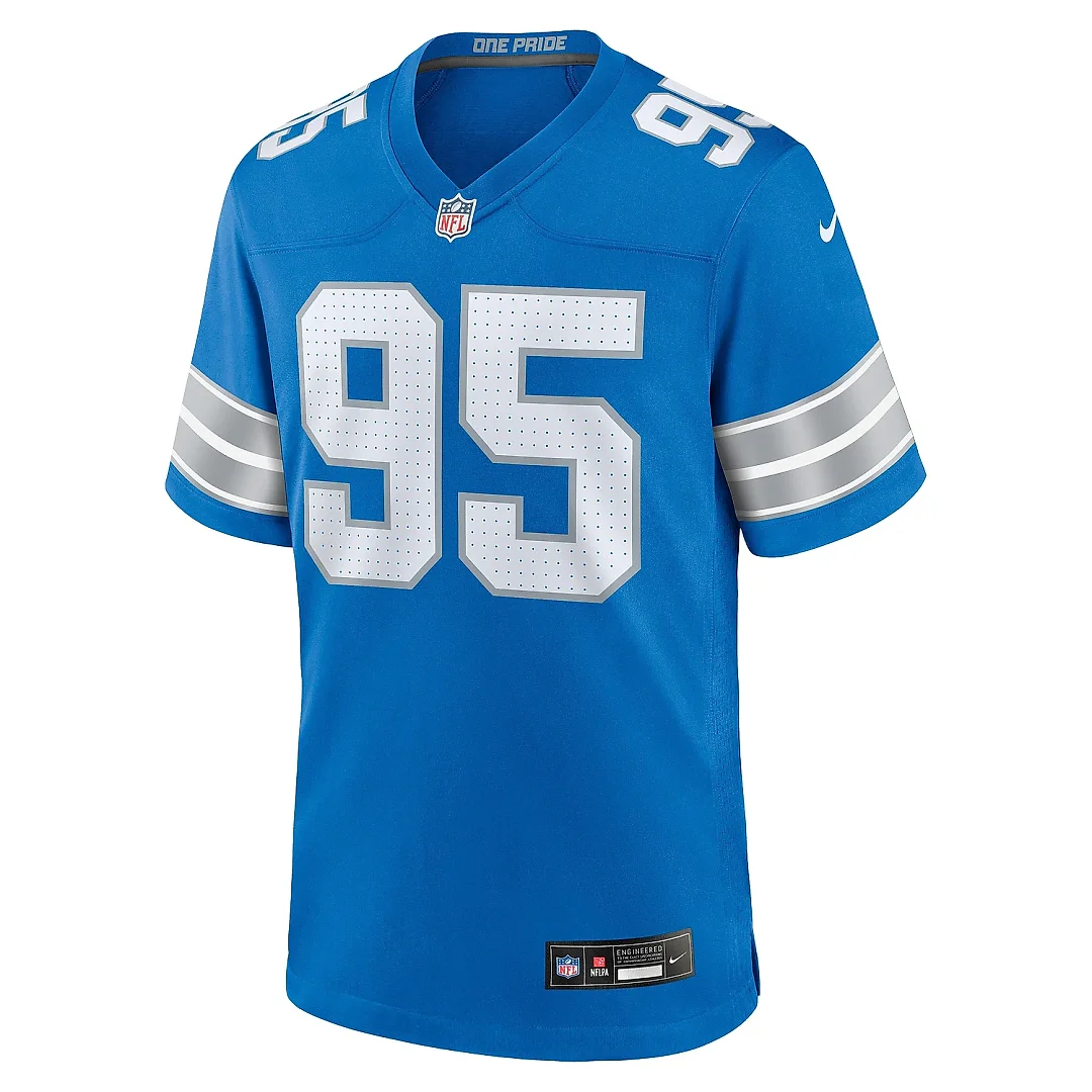 Zennovawear Men's Detroit Lions Mathieu Betts Blue Game Jersey