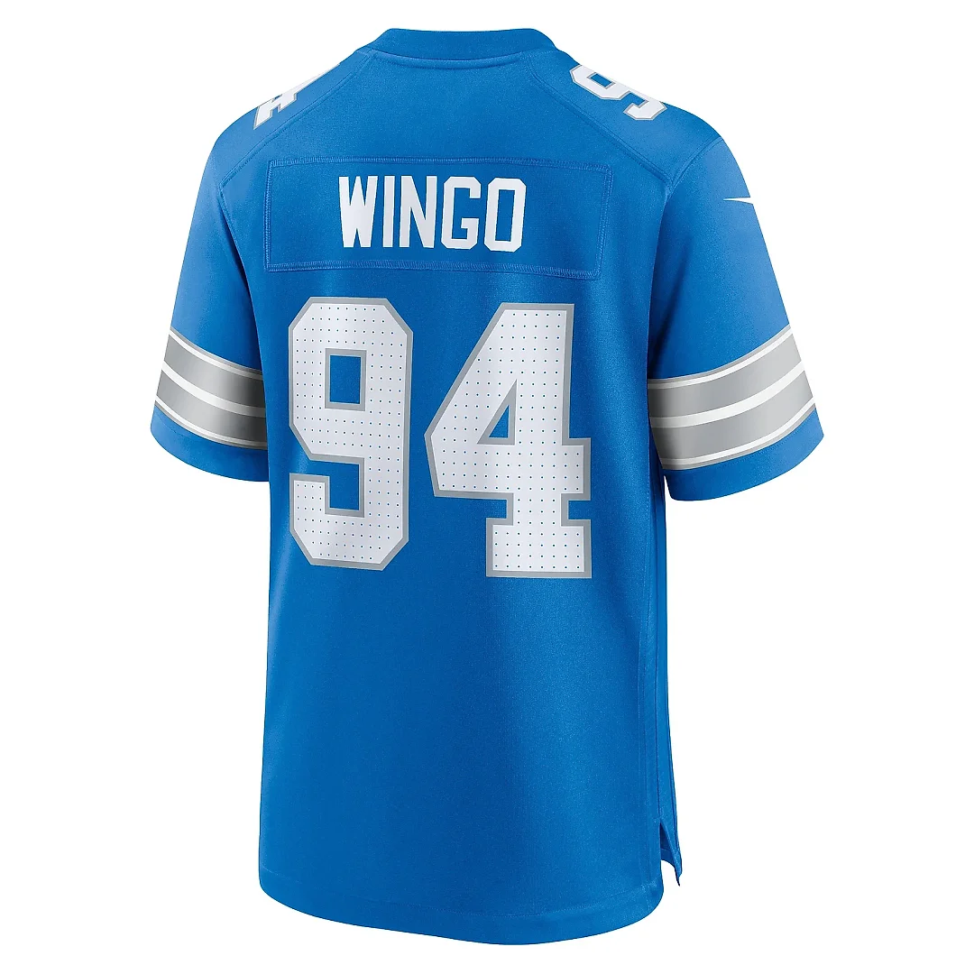 Zennovawear Men's Detroit Lions Mekhi Wingo Blue Team Game Jersey