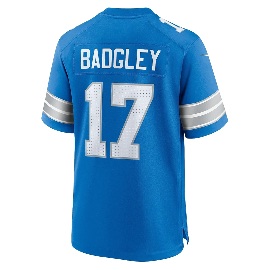 Zennovawear Men's Detroit Lions Michael Badgley Blue Team Game Jersey