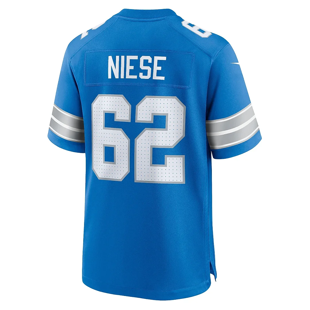 Zennovawear Men's Detroit Lions Michael Niese Blue Team Game Jersey
