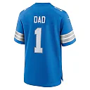 Zennovawear Men's Detroit Lions Number 1 Dad Blue Game Jersey