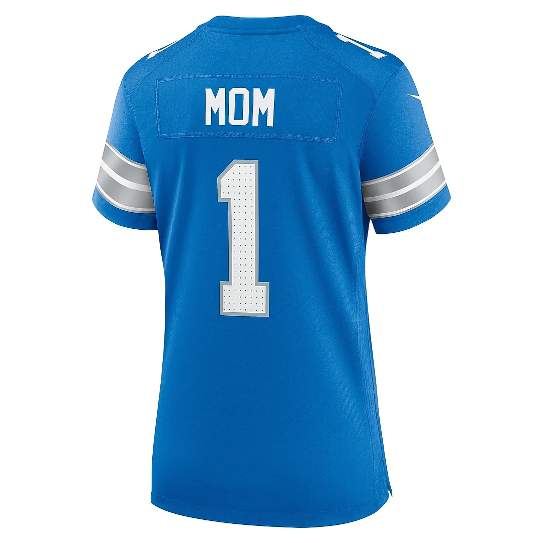 Zennovawear Men's Detroit Lions Number 1 Mom Blue Game Jersey