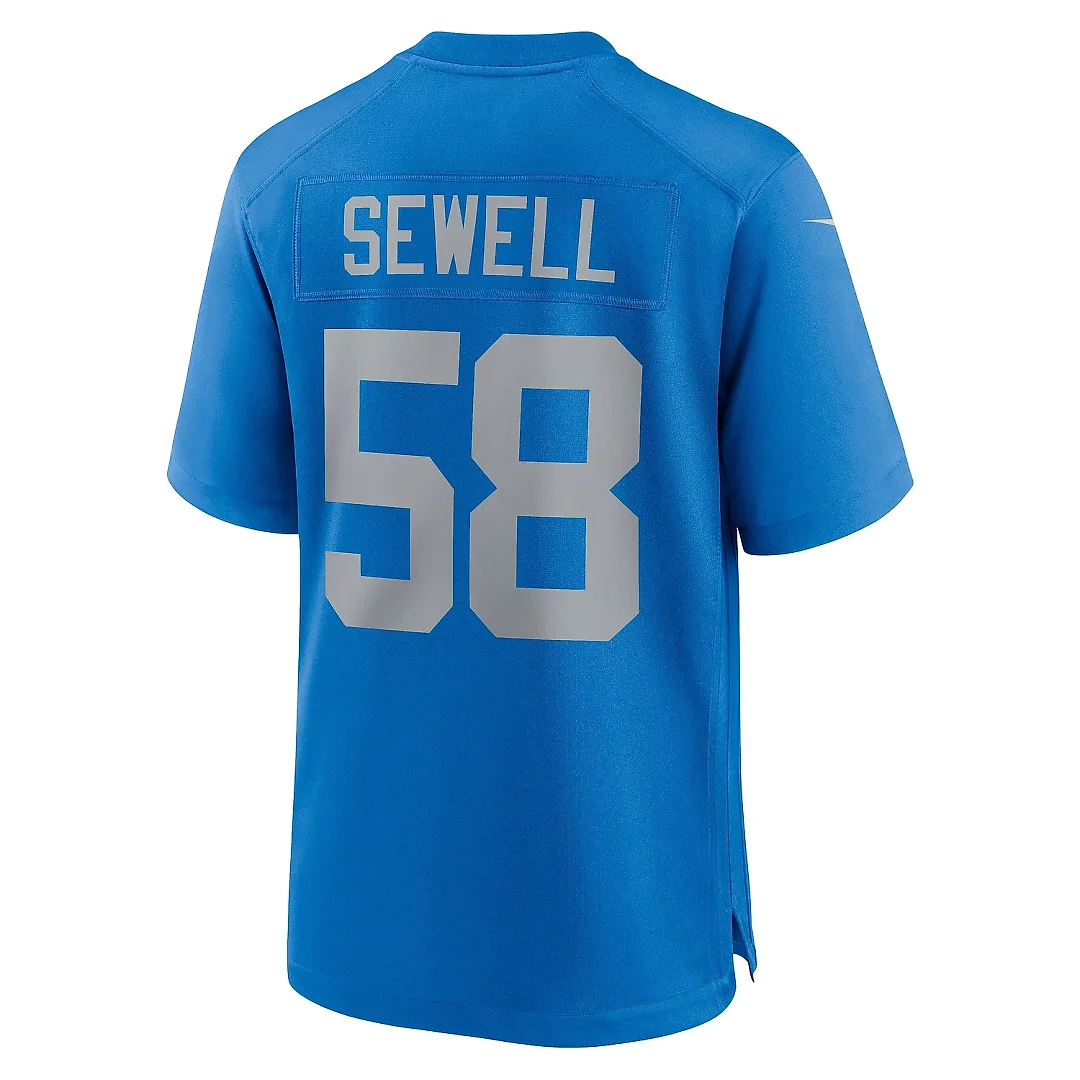 Zennovawear Men's Detroit Lions Penei Sewell Blue Alternate Game Jersey