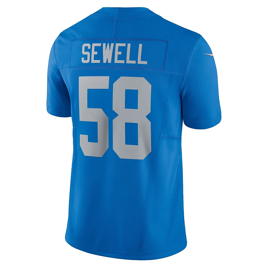 Zennovawear Men's Detroit Lions Penei Sewell Blue Vapor F.U.S.E. Alternate Limited Jersey
