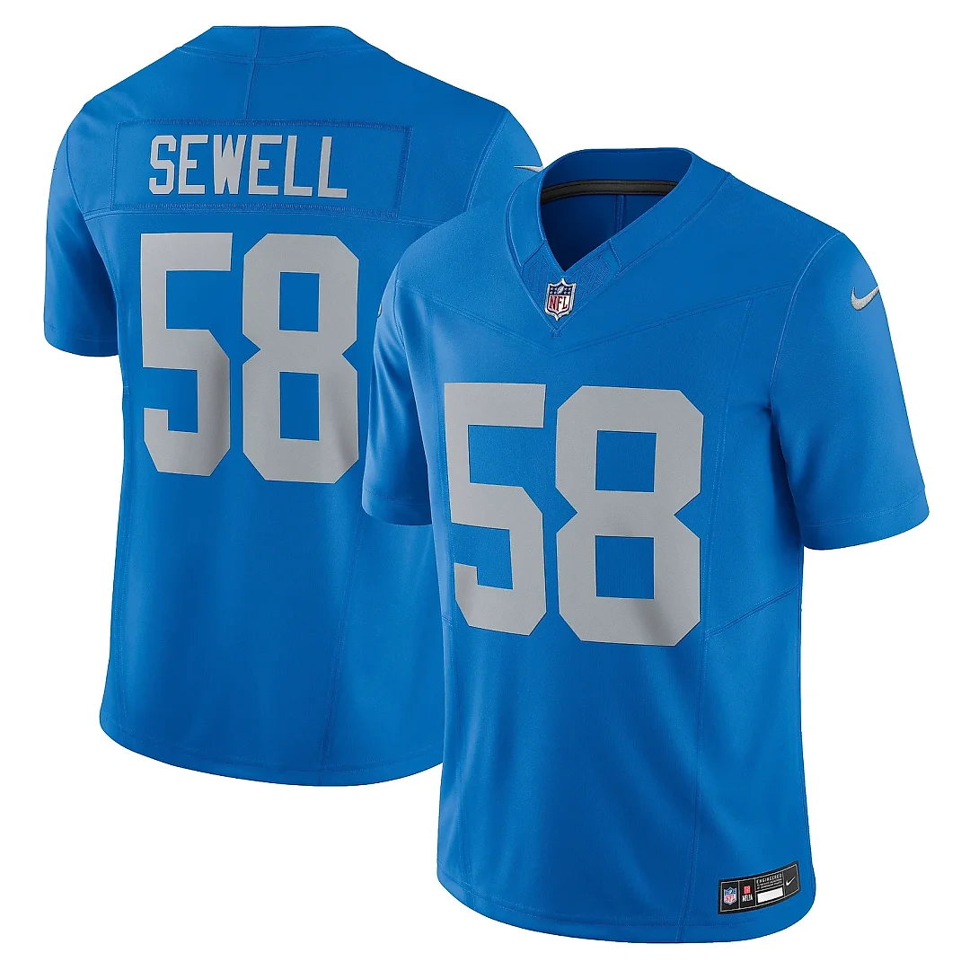 Zennovawear Men's Detroit Lions Penei Sewell Blue Vapor F.U.S.E. Alternate Limited Jersey