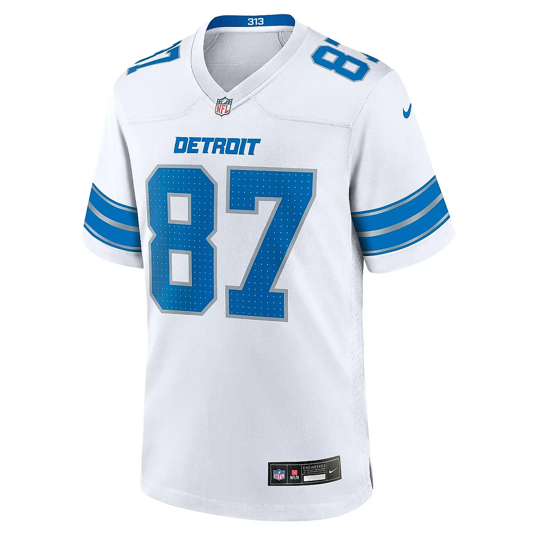 Zennovawear Men's Detroit Lions Sam LaPorta White White Game Jersey