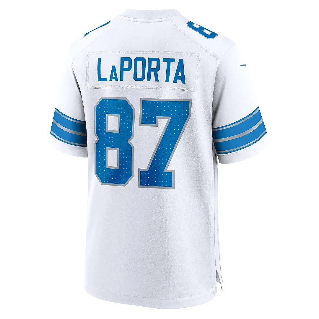 Zennovawear Men's Detroit Lions Sam LaPorta White White Game Jersey