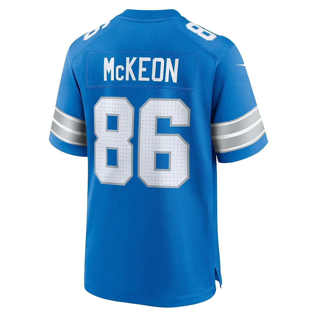 Zennovawear Men's Detroit Lions Sean McKeon Blue Game Jersey