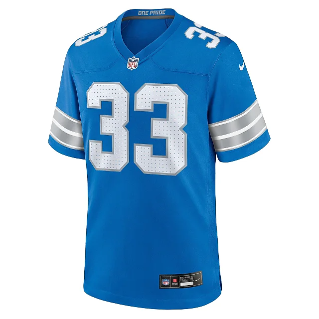 Zennovawear Men's Detroit Lions Sione Vaki Blue Team Game Jersey