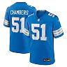 Zennovawear Men's Detroit Lions Steele Chambers Blue Game Jersey