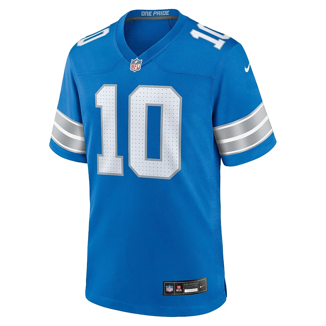 Zennovawear Men's Detroit Lions Tre'Quan Smith Blue Game Jersey