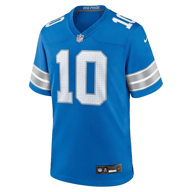 Zennovawear Men's Detroit Lions Tre'Quan Smith Blue Game Jersey